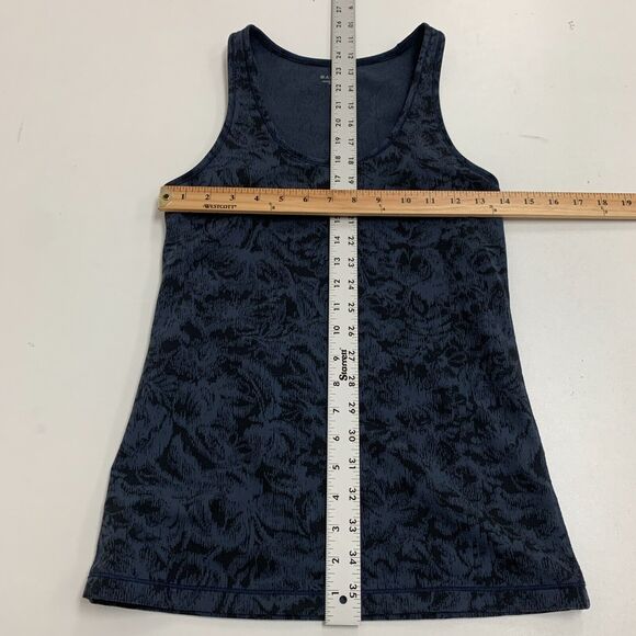 Athleta Textured Tank Top Womens S Small Navy Blue Scoop Neck Sleeveless Stretch - Picture 8 of 11